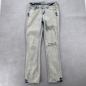 Aeropostale Bayla Skinny Denim Jeans Blue Light Stone Acid Wash Womens‎ 6